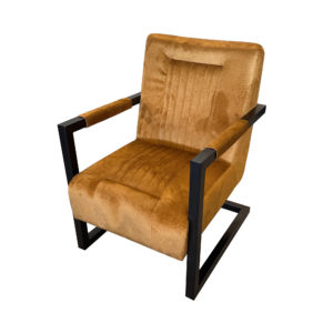 Fauteuil Liam Velvet cognac